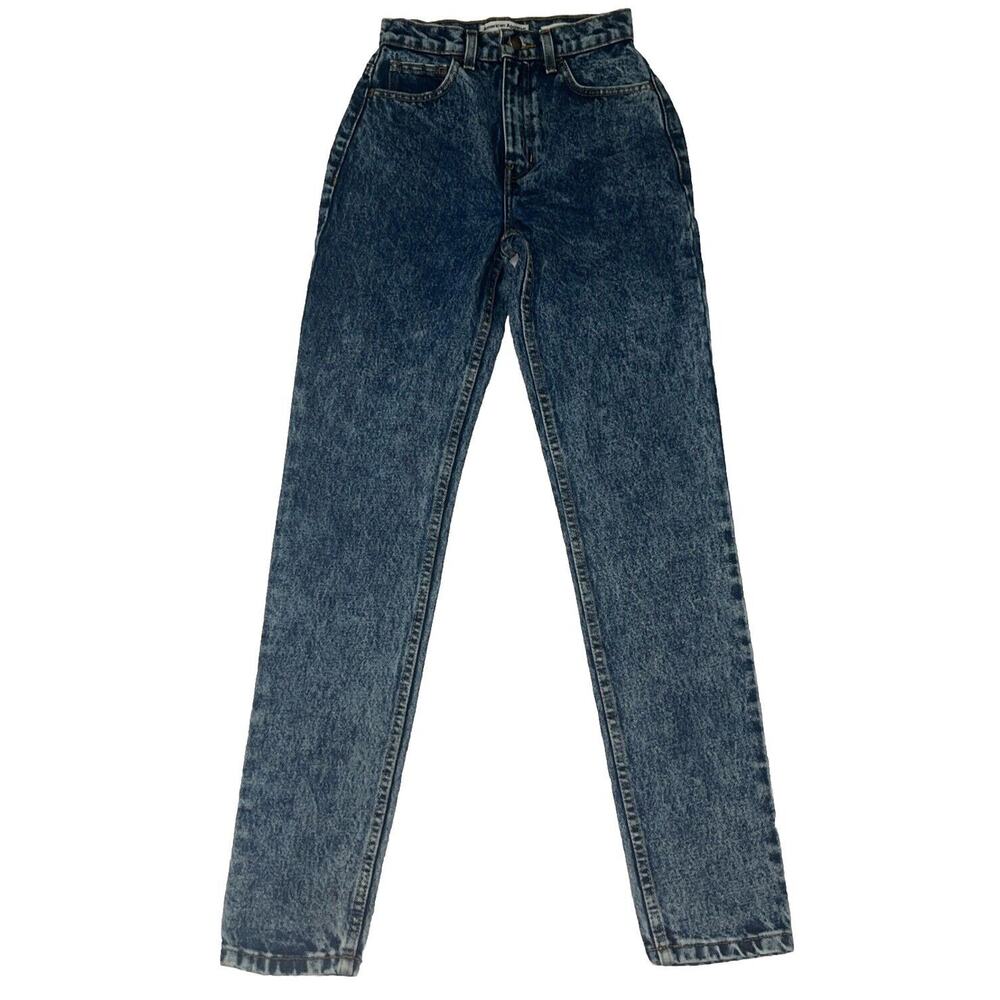 American Apparel Vintage Inspired Medium Marble Wash High Waisted Jeans Size 24